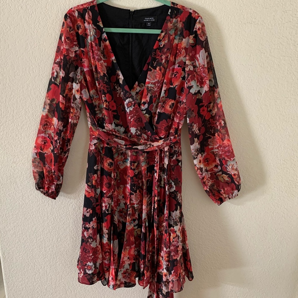 Red flowery dress